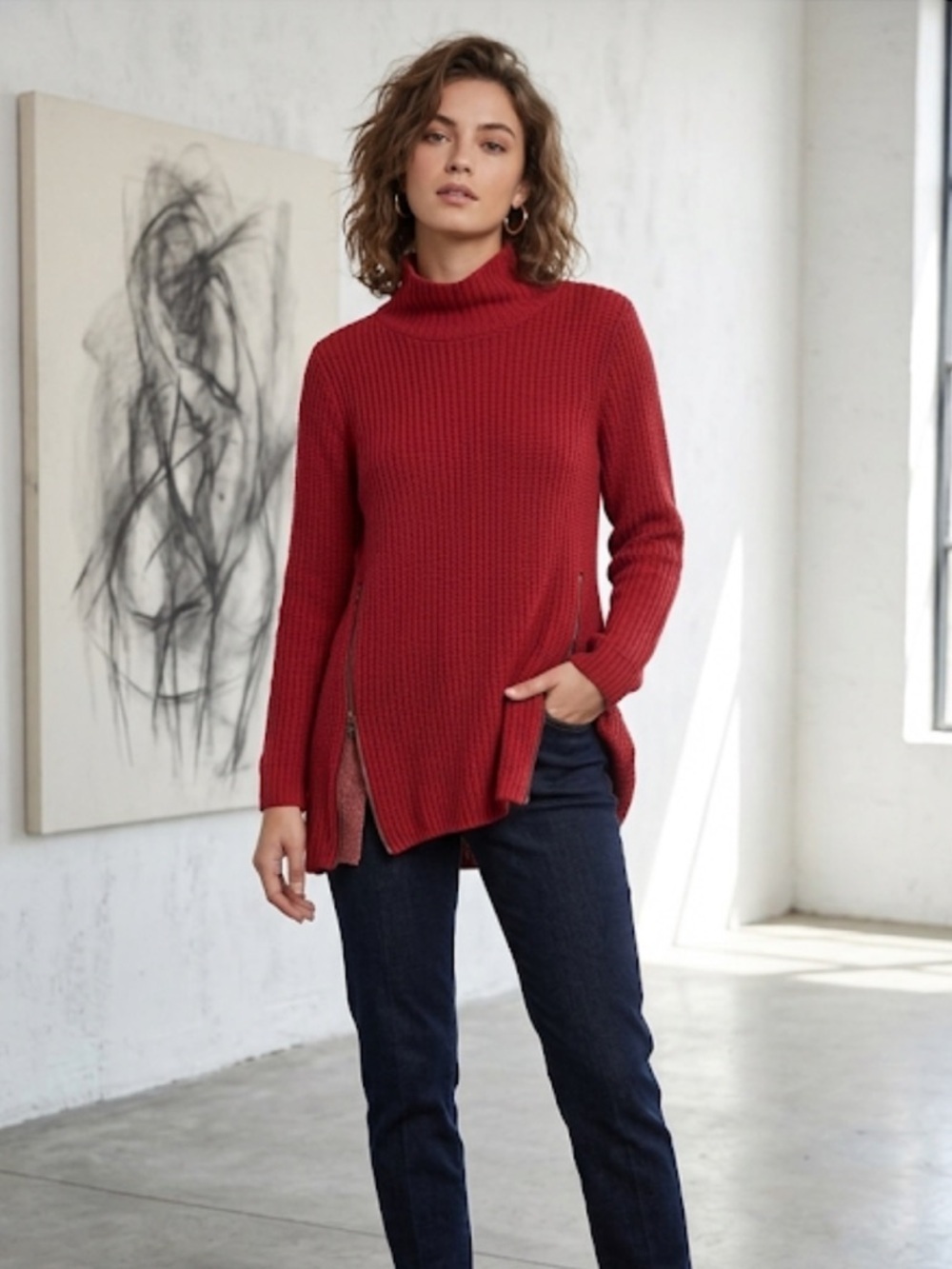 Vintage Habitat Red Turtleneck Sweater